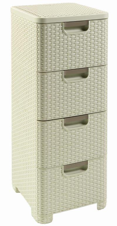 Curver Style 4x14L fiókos polc, fehér-0