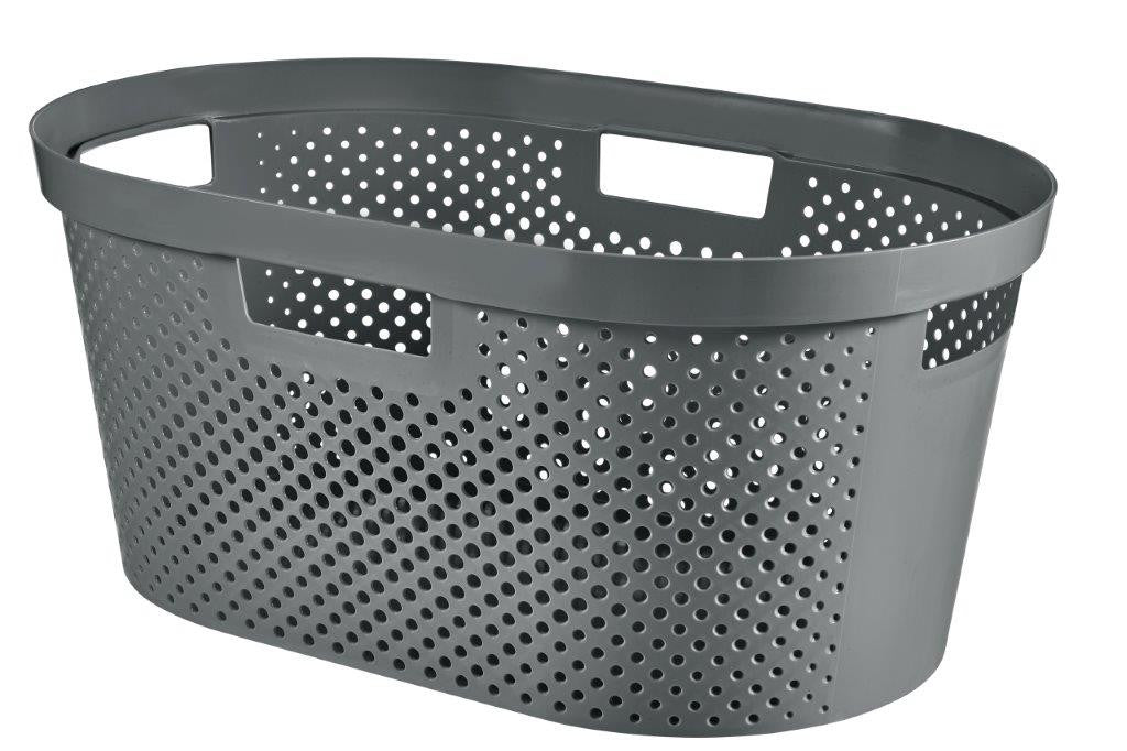 Curver Infinity Dots 40L szennyestartó kosár grafit-0