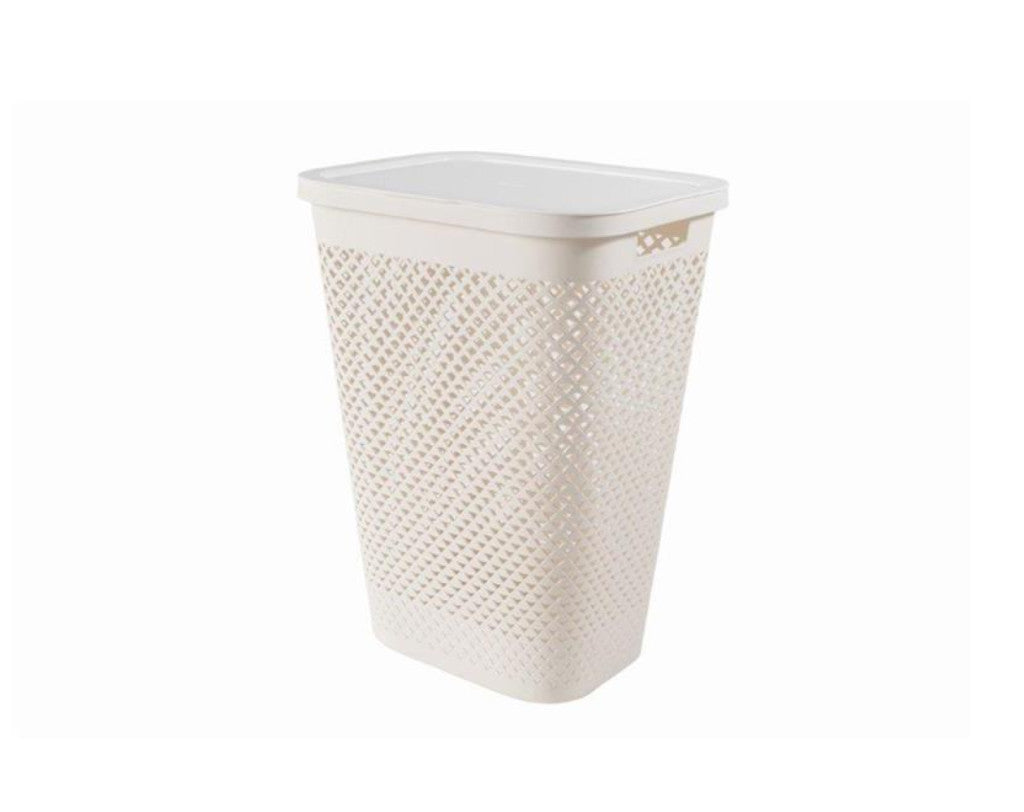Curver Pure 55 l krém szennyestartó fedéllel-0