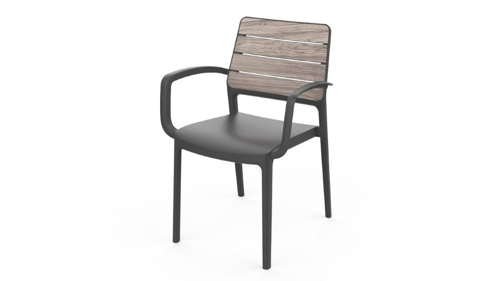Keter Deco Porto karfás kerti szék storm grey / grafit