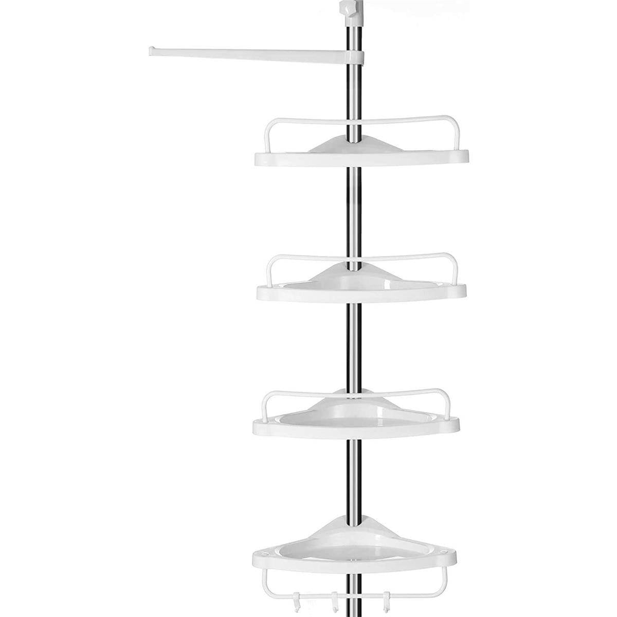 Fürdőszoba sarokpolc állítható, fehér 95x300cm-0