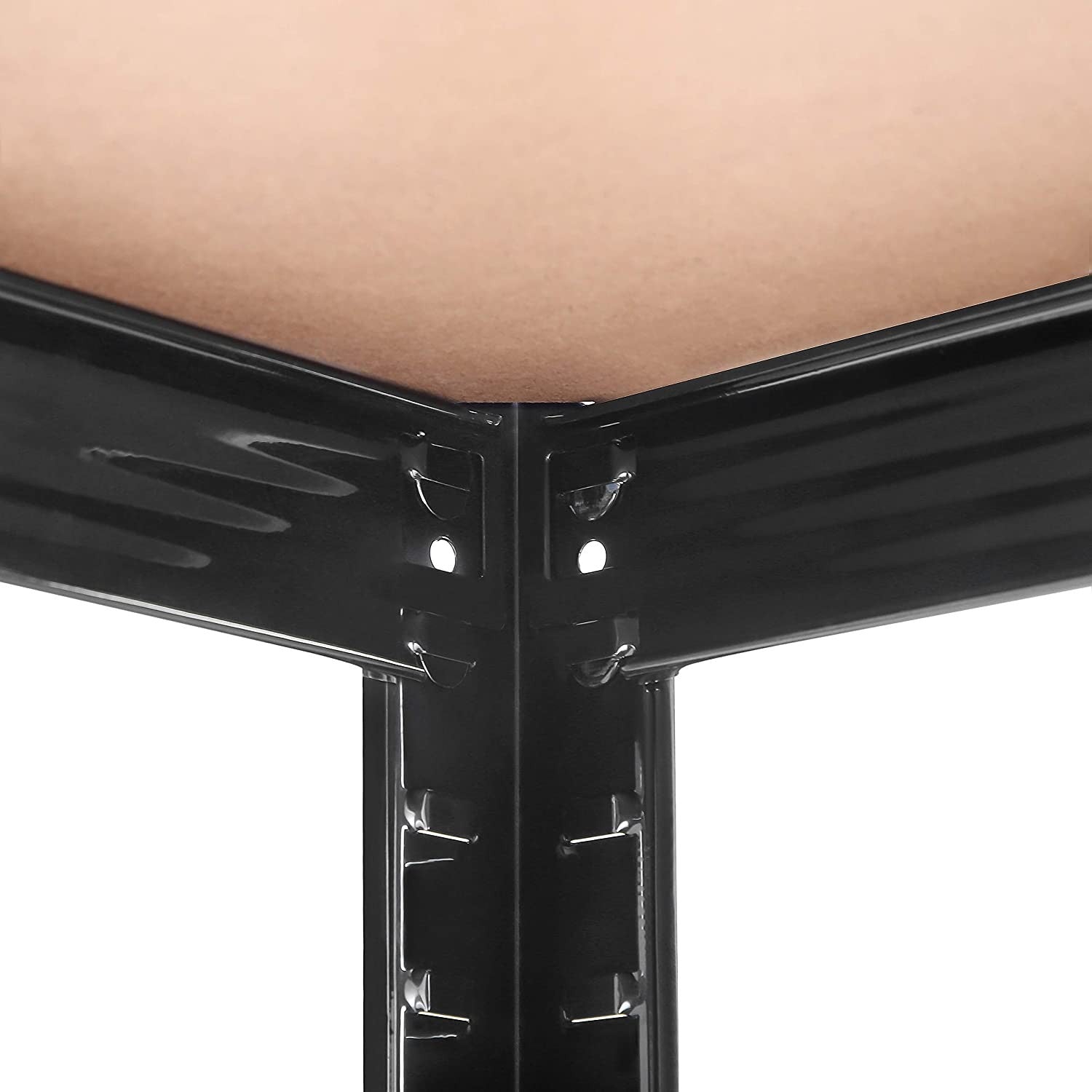 Polcos állvány, 175kg polconkénti teherbírással, fekete, barna 180x90x40cm-6