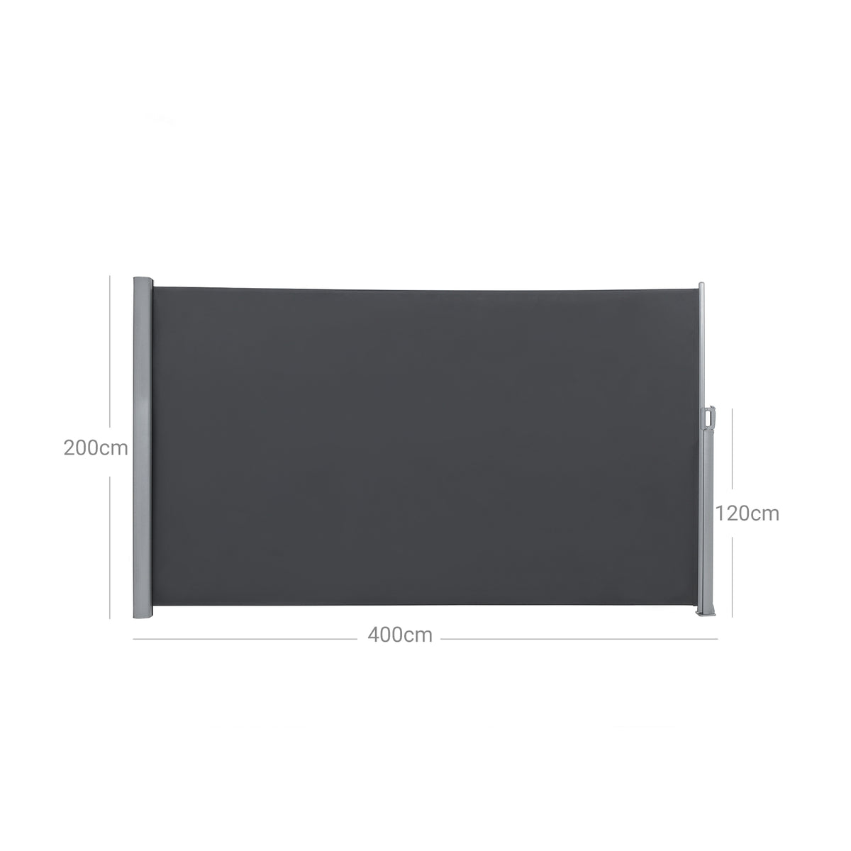 Oldalsó terasznapellenző, belátásgátló, szürke, 280 g/m² 200 x 400 cm-5