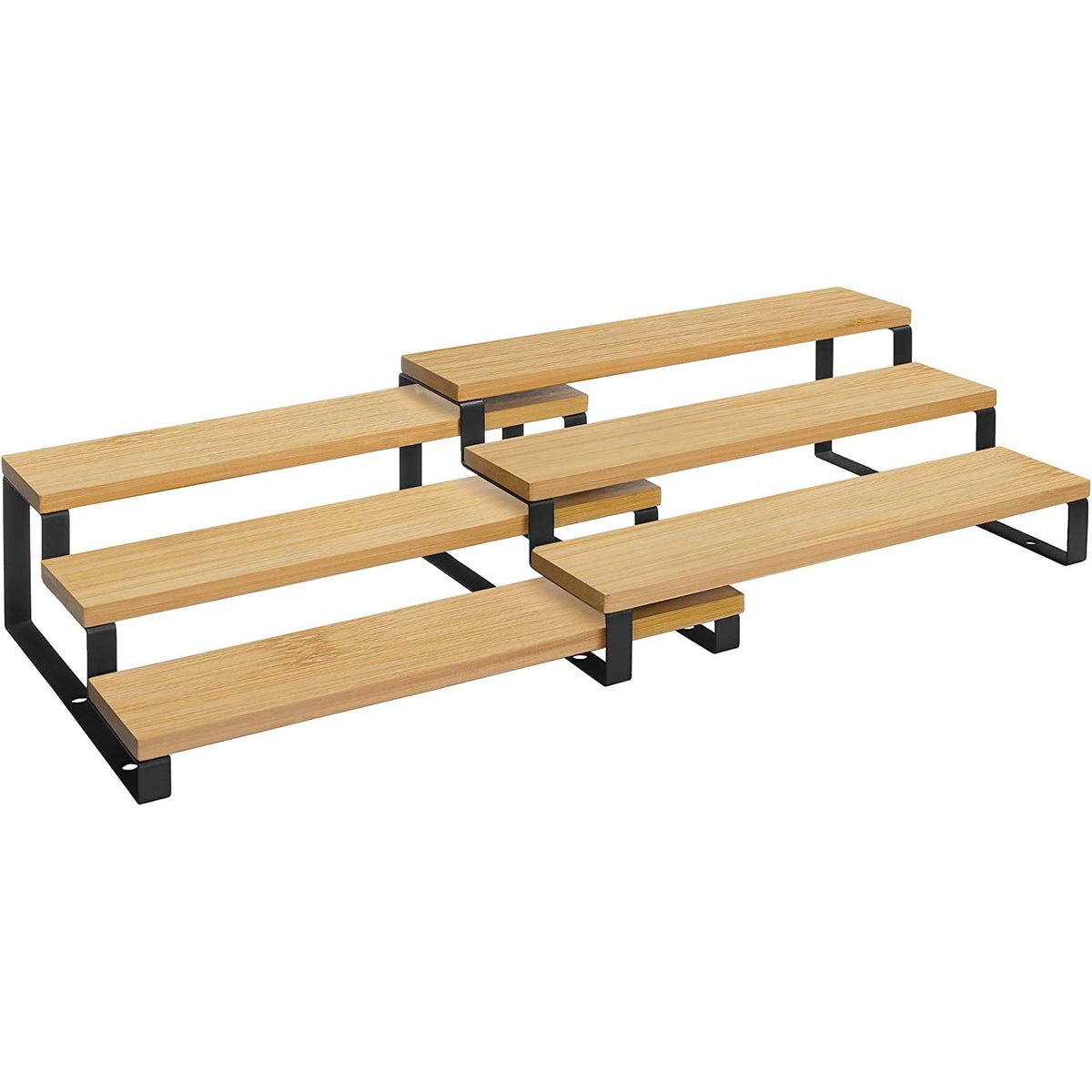 Bambusz fűszertartó 2 darabos szett, 3 szint, fekete 32x24x11/9cm-0