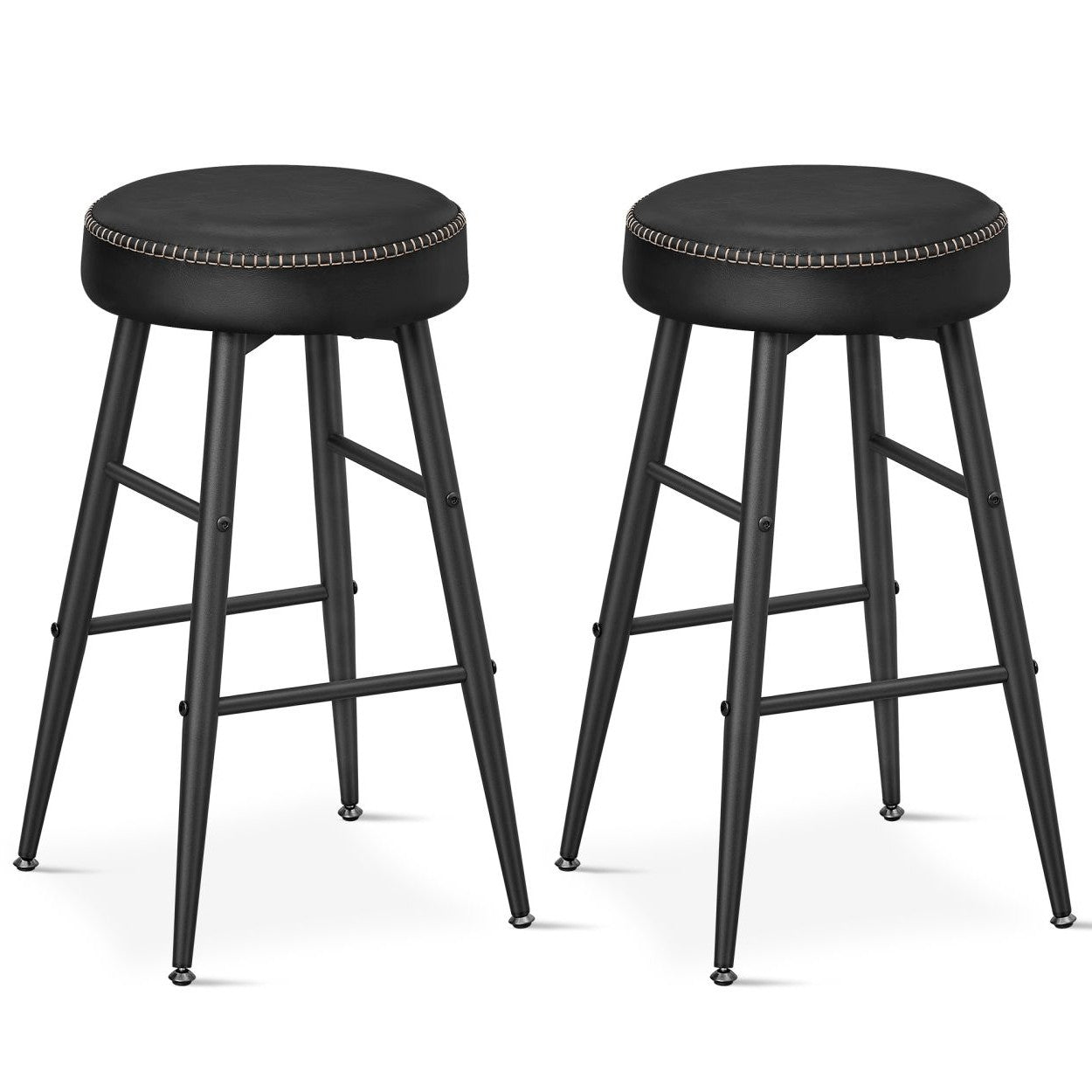 ECHO Bárszék 2 db, varrott műbőr borítás, 63 cm magas, fekete-9