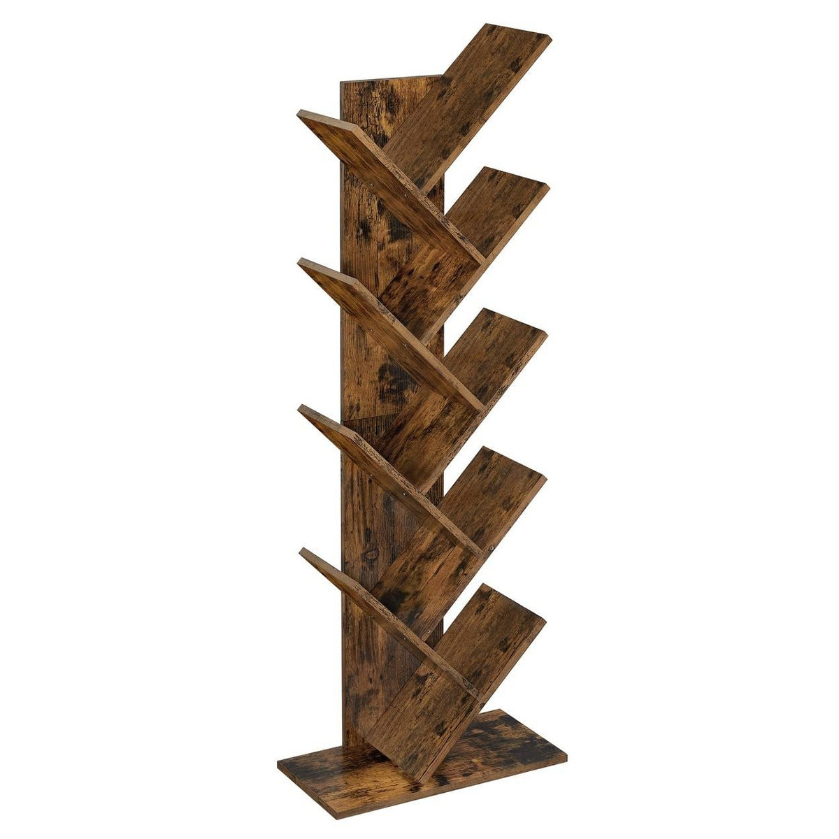 Könyvespolc, állópolc, rusztikus barna 50x25x141cm-0