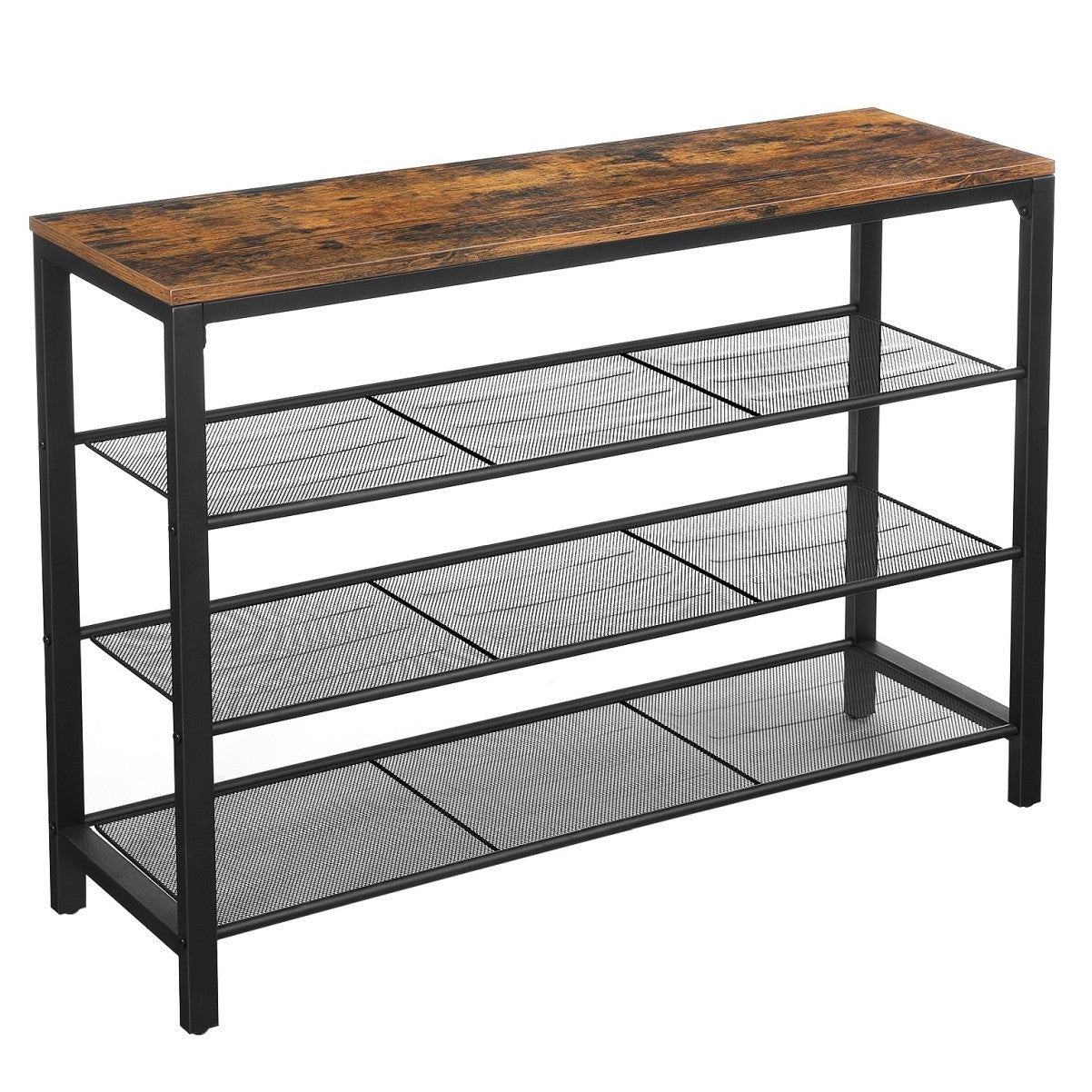 Cipőtároló polc 4 szintes, rusztikus barna 100x30x72cm-0