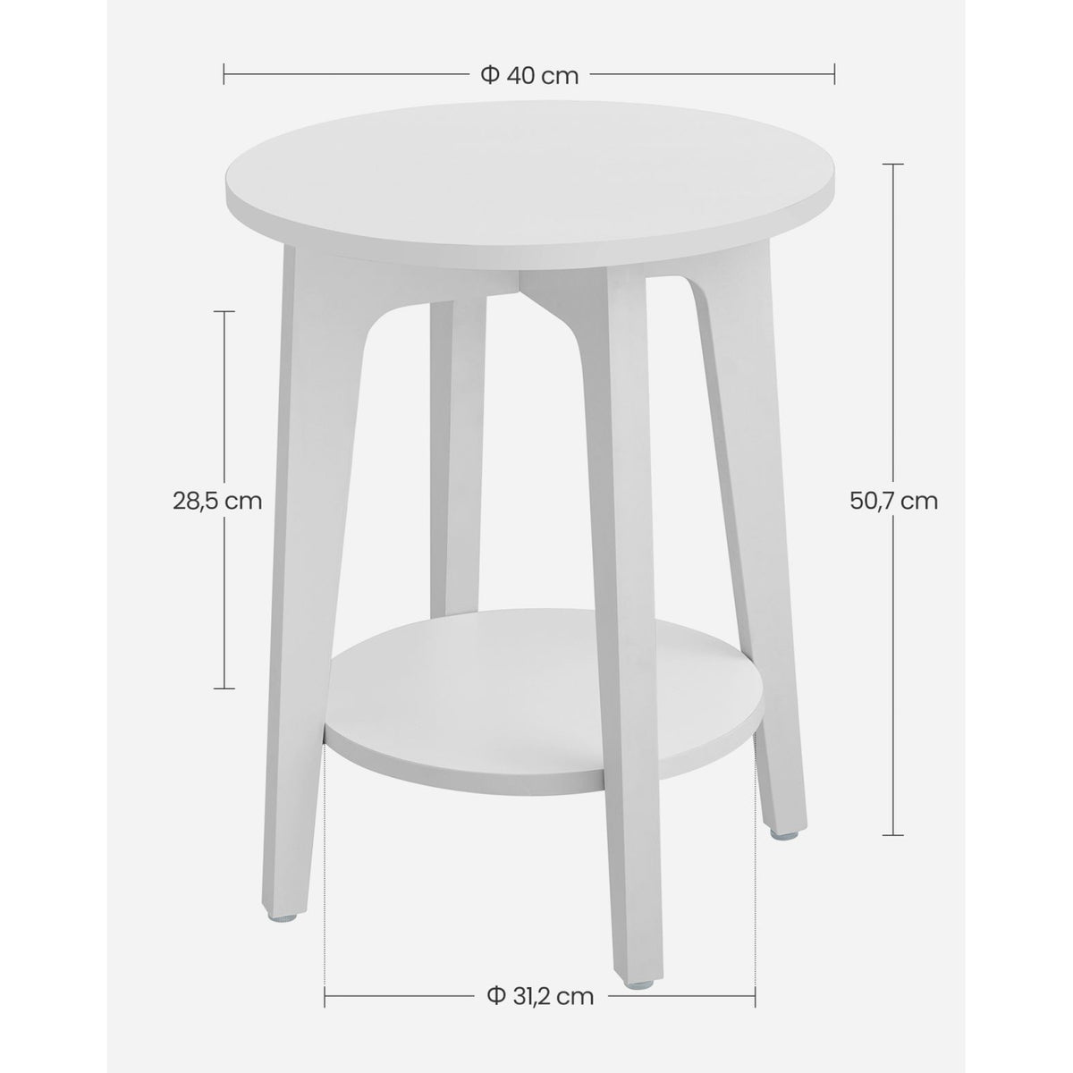 Lerakó asztal, fehér, 50 cm magas 40 cm átmérő-2