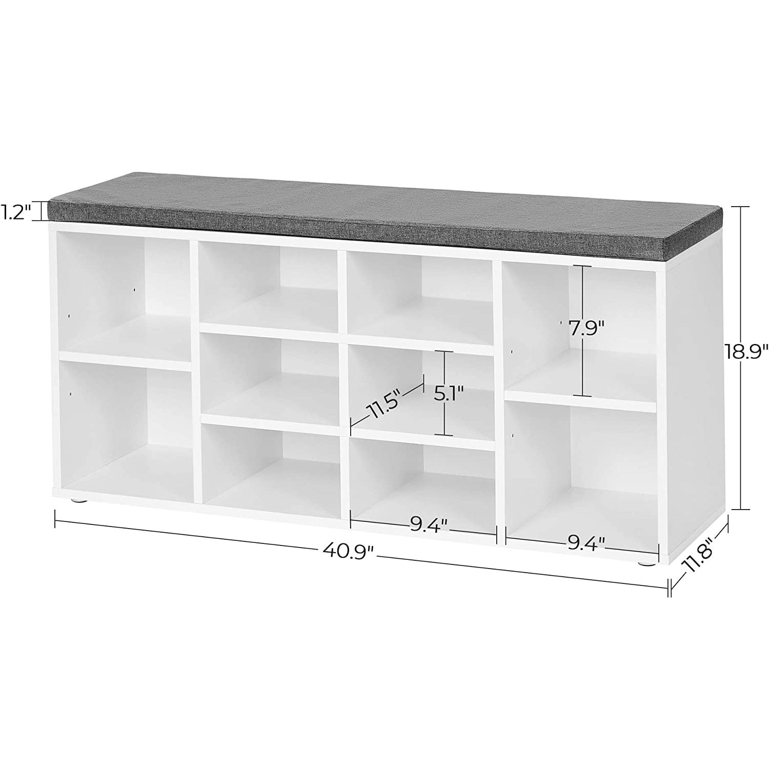 Cipőtároló pad két tároló szinttel, fehér 104x30x48cm-3