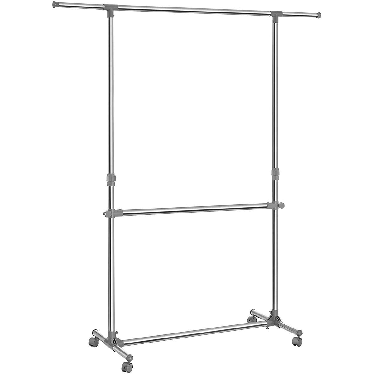 Gurulós ruhaállvány, szürke 101-165x113-198x48cm-1