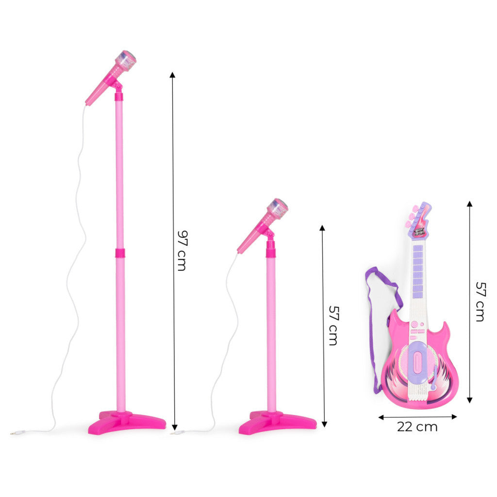 Játék gitár 57 cm mikrofonnal és álvánnyal-5
