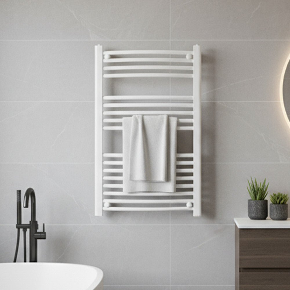 Íves törölközőszárító radiátor 1000x600 mm fehér