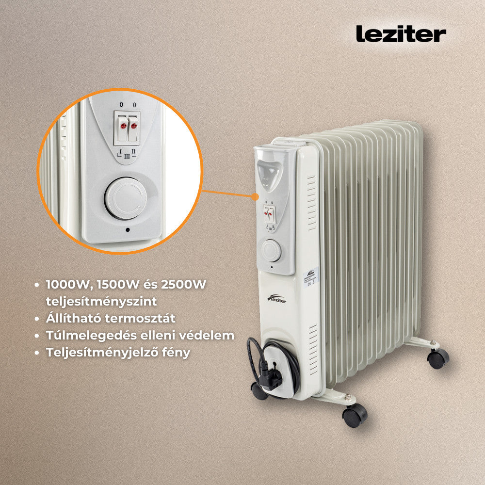 Norde 11 tagos olajradiátor 1000W/1500W/2500W-2