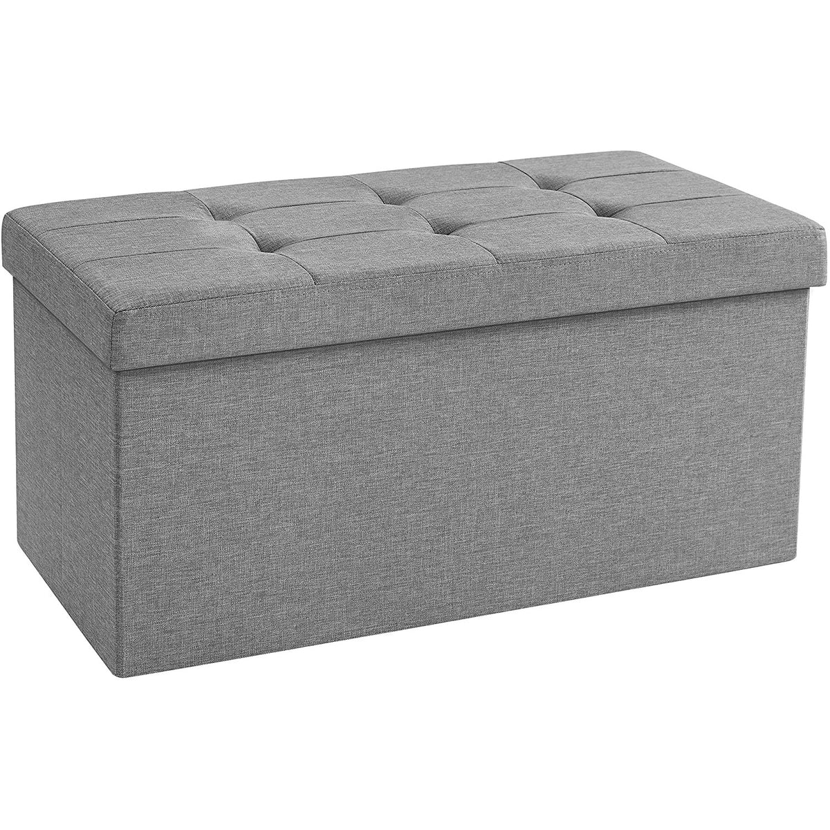 Összecsukható vászon tárolópuff, szürke 76x38x38cm-0