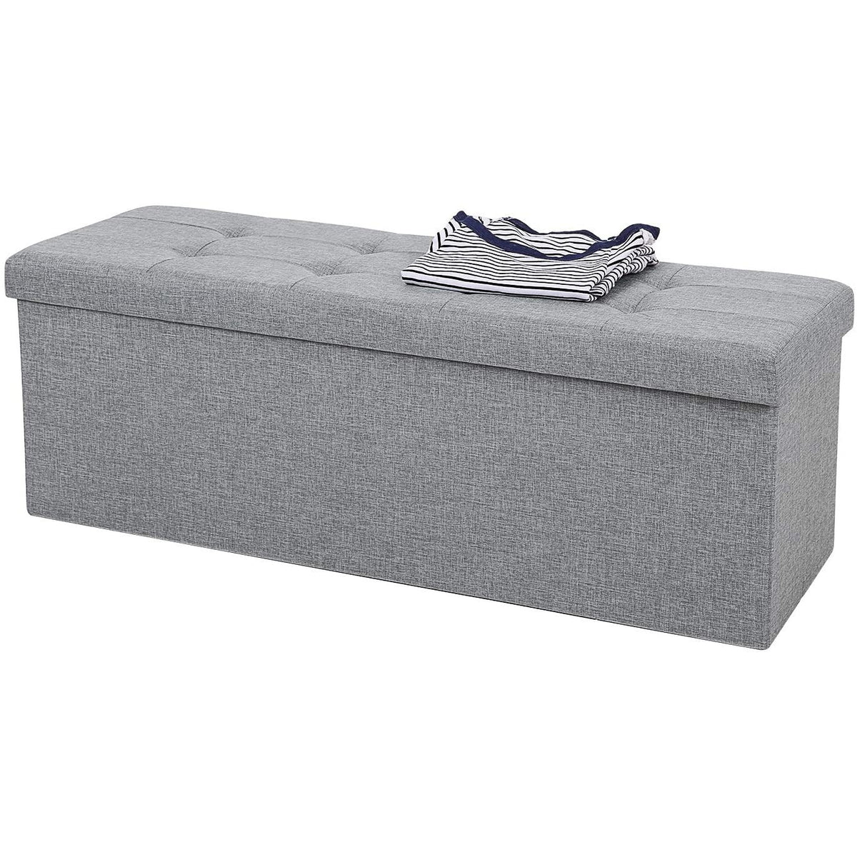 Összecsukható vászon tárolópuff, szürke 110x38x38cm-1