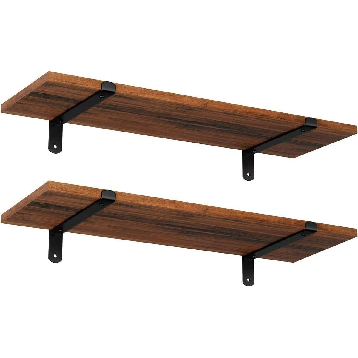 2 darabos fali polc szett, rusztikus barna 60x20x15cm-0