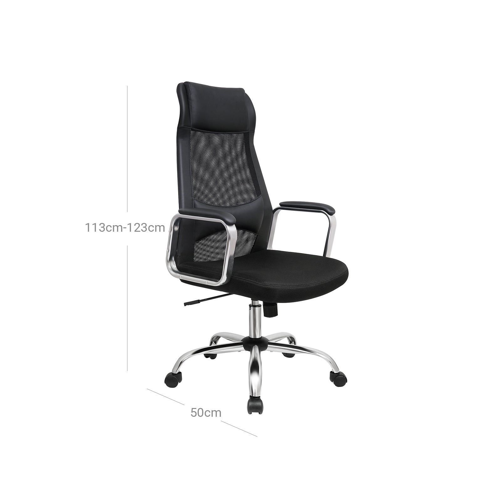 Irodai ergonomikus szék, fej- és deréktámasszal, fekete-6