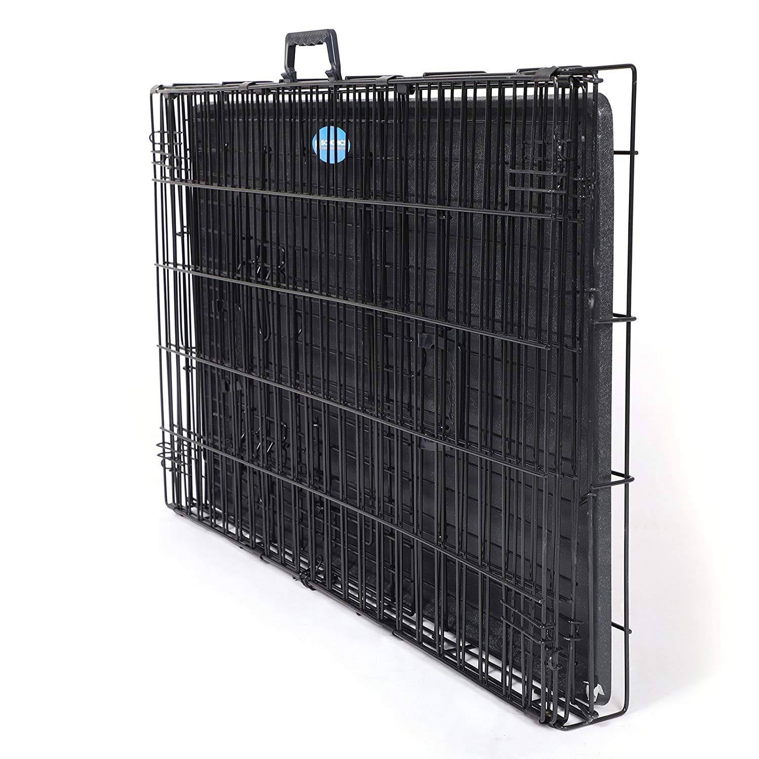 Kutyaketrec, kutyabox két ajtóval L, fekete 92x57x64cm-6