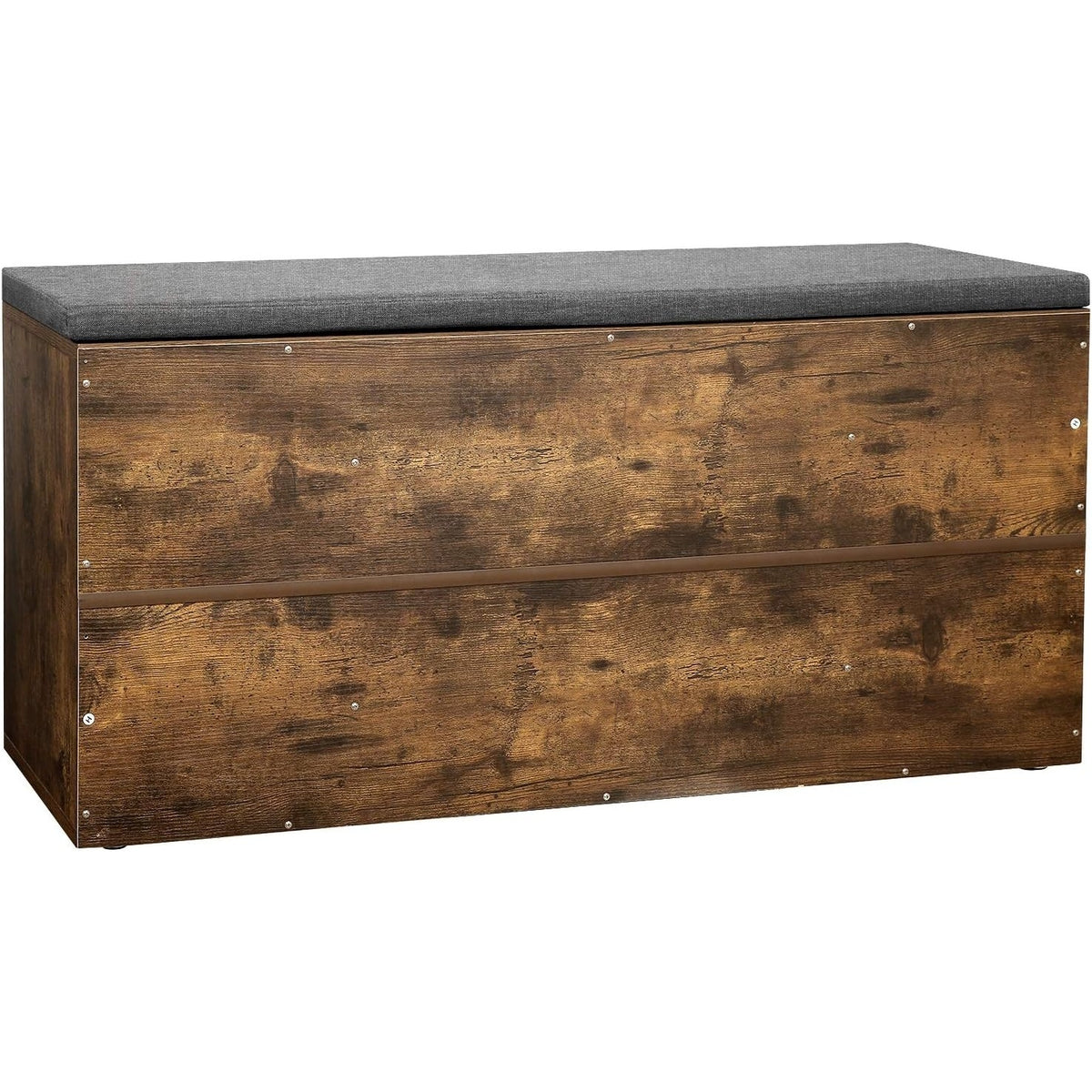 Cipőtároló pad, párnázott ülőfelülettel, rusztikus barna 104x30x48cm-5