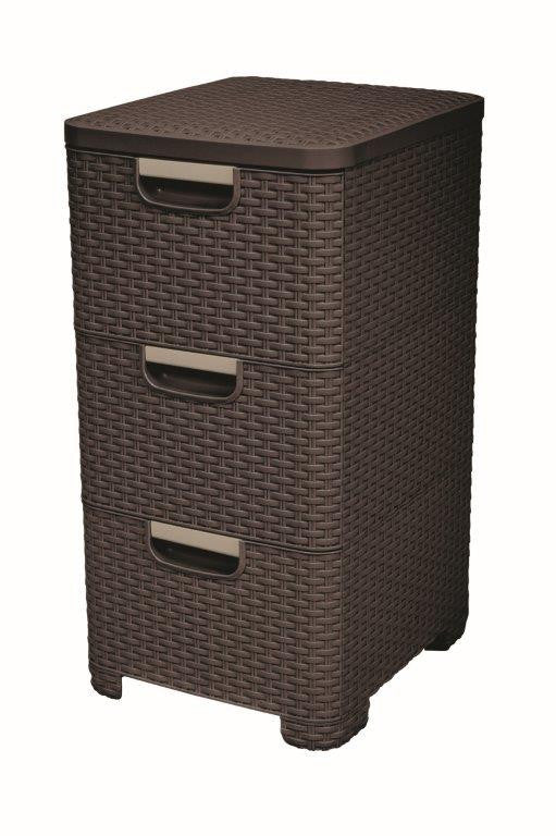 Curver Style 3x14L fiókos polc, sötétbarna-0