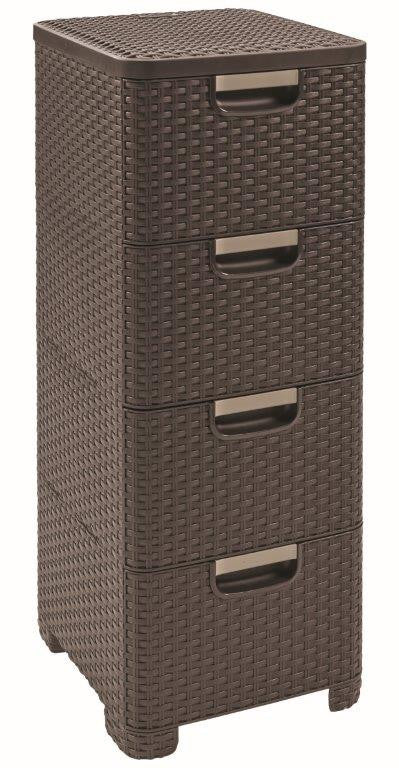 Curver Style 4x14L fiókos polc, sötétbarna-0