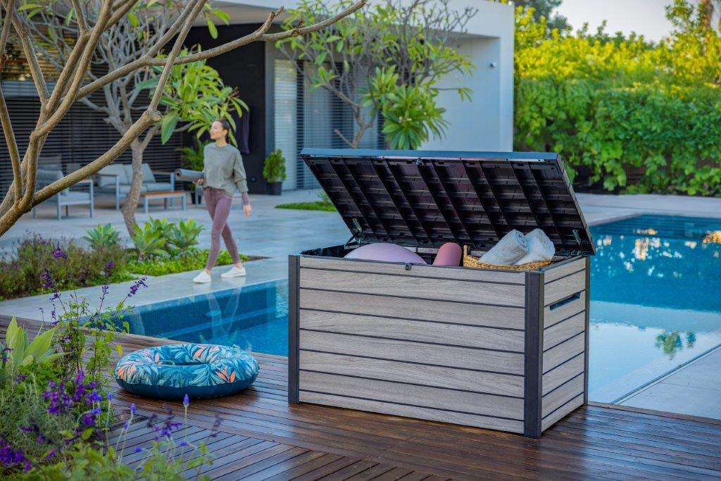 Kerti tároló Keter Deco 870 l storm grey