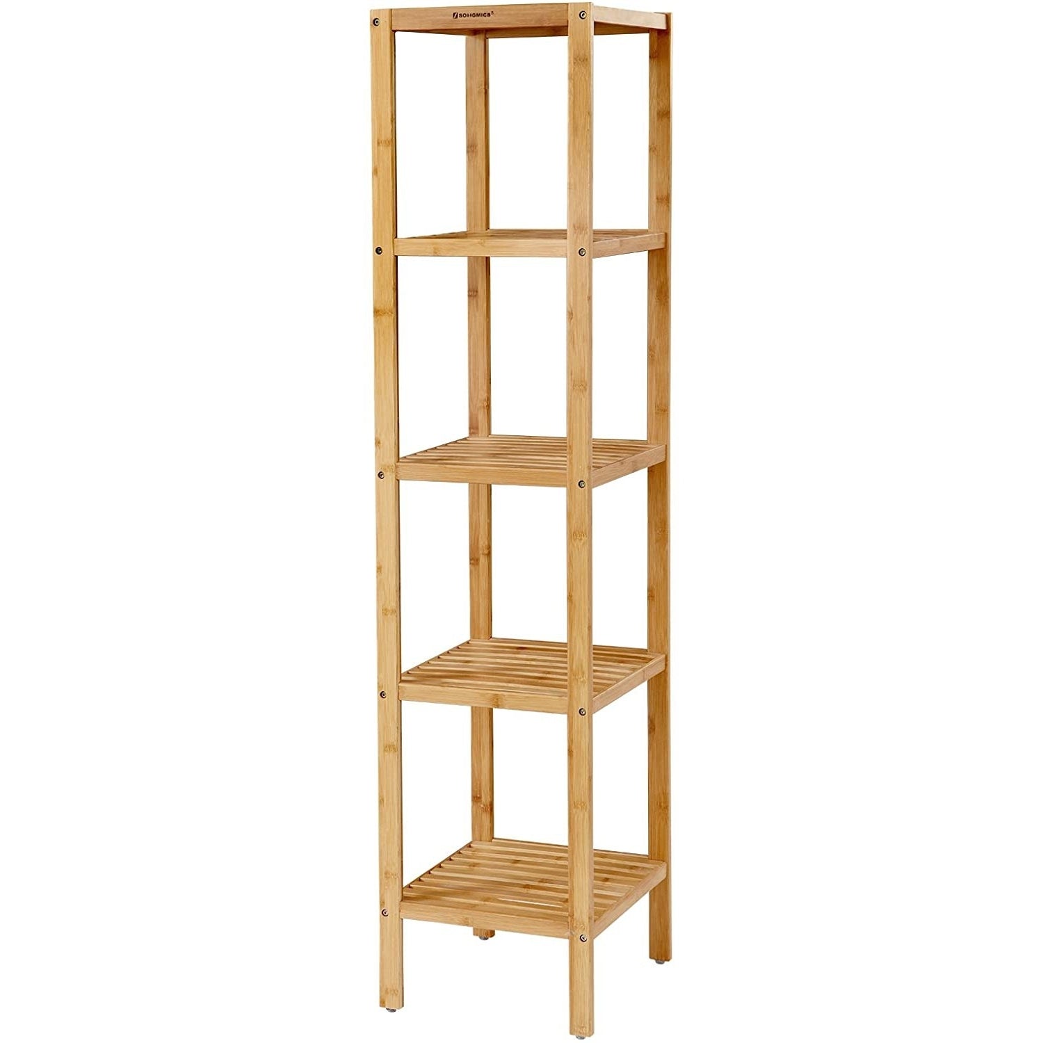Bambusz polc fürdőszobába, konyhába, 5 szintes 33x33x146cm-0