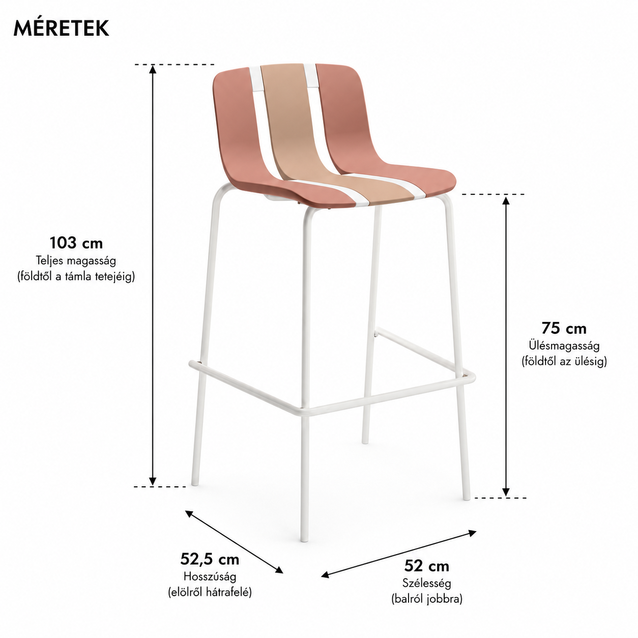 Slide bar stool