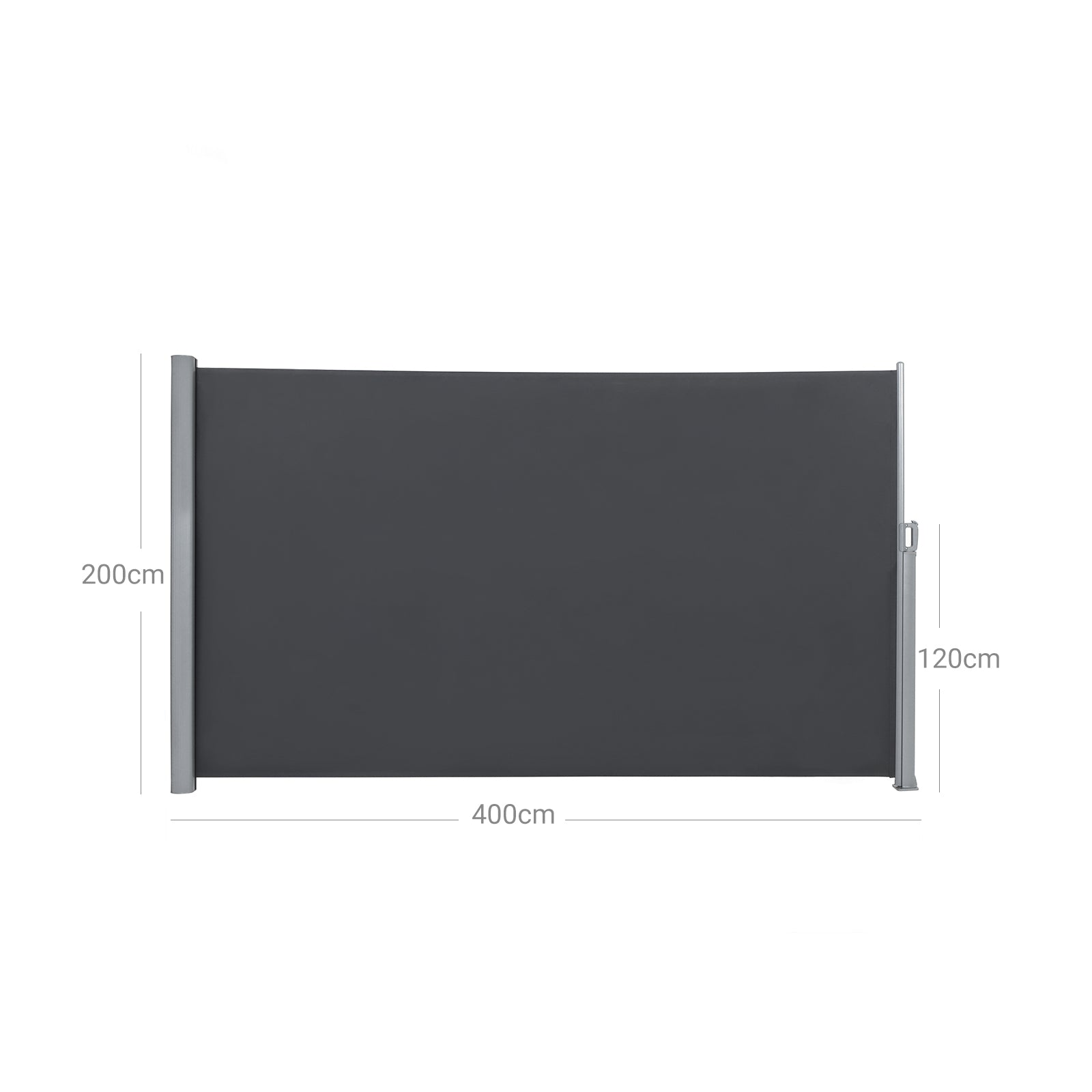 Oldalsó terasznapellenző, belátásgátló, szürke, 280 g/m² 200 x 400 cm-5