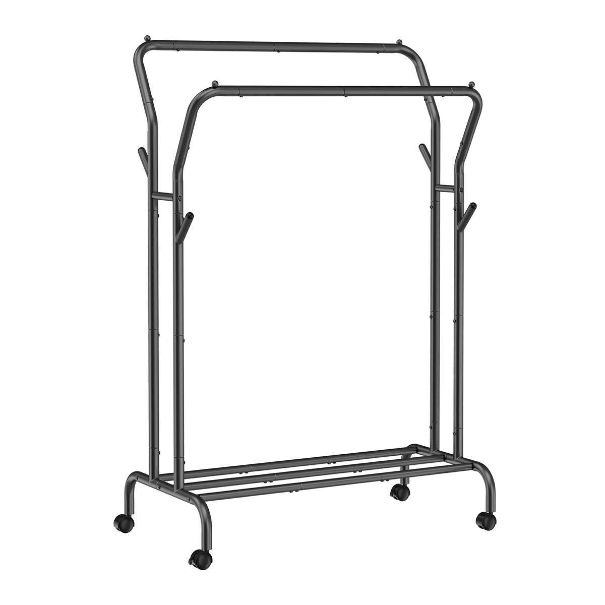 Gurulós ruhaállvány, fekete 153x54x103cm-1