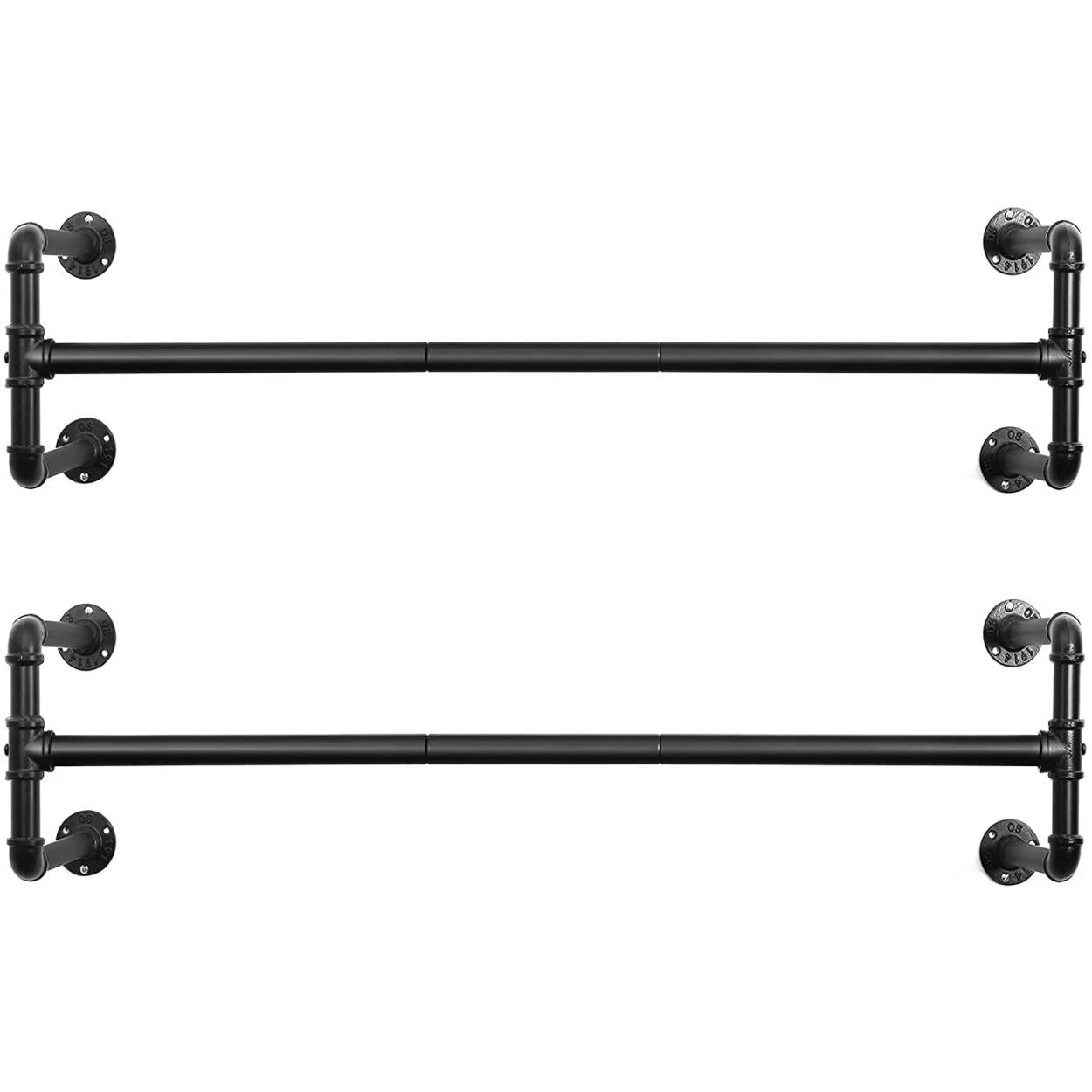 Fali ruhafogas 2 darab, fekete 110x30x29cm-0