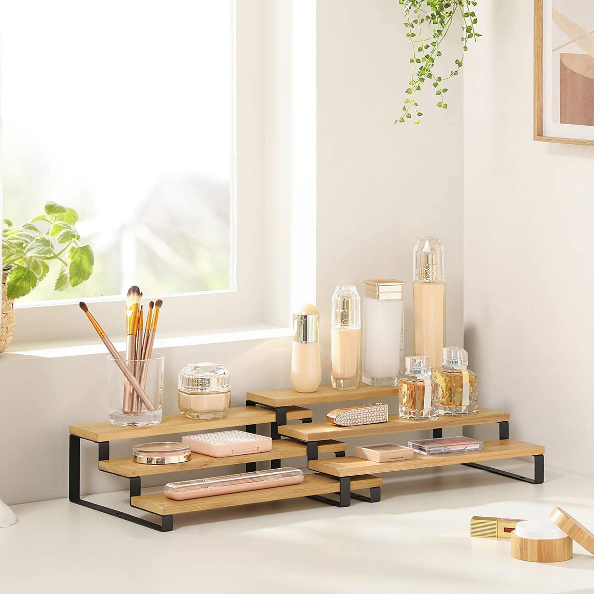 Bambusz fűszertartó 2 darabos szett, 3 szint, fekete 32x24x11/9cm-5