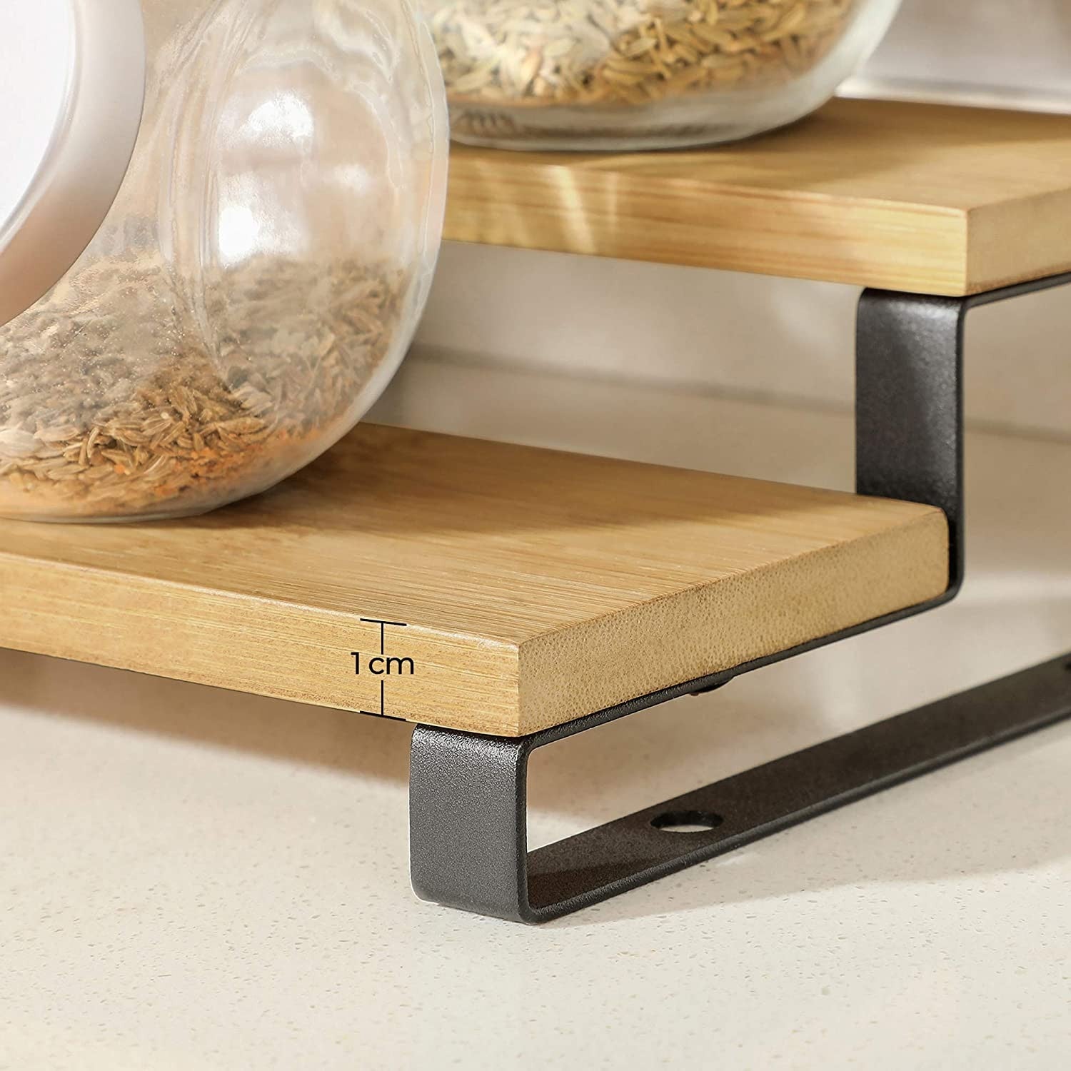 Bambusz fűszertartó 2 darabos szett, 3 szint, fekete 32x24x11/9cm-7