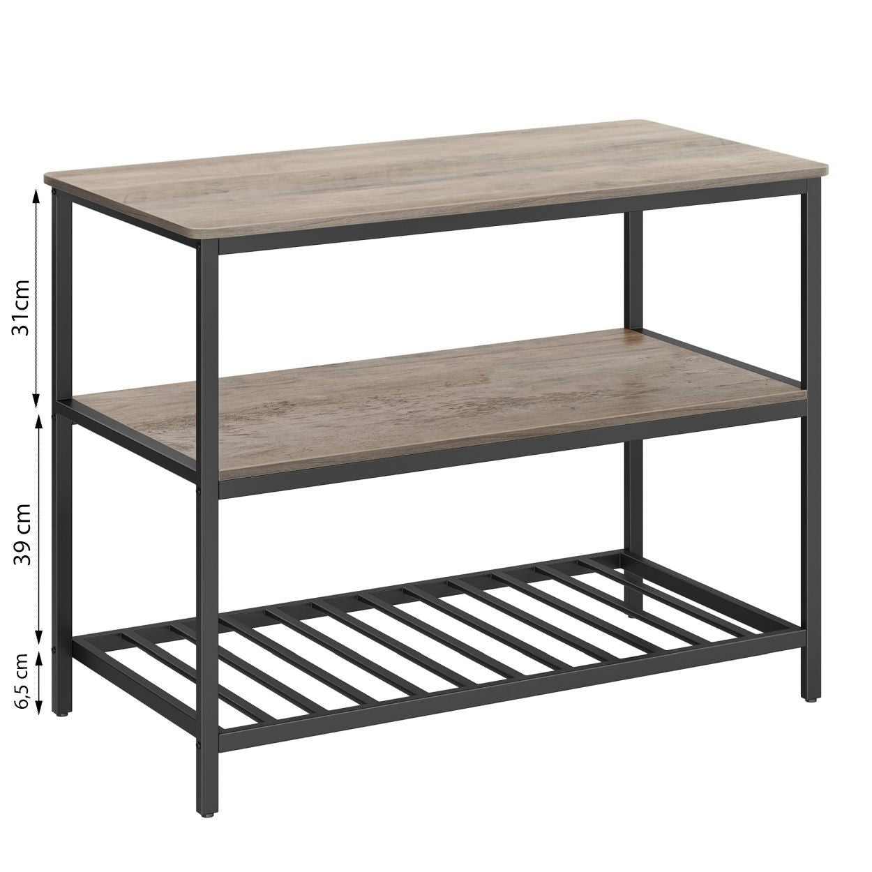 Konyhai polc, konyhasziget polcokkal, greige és fekete 120x60x90cm-3