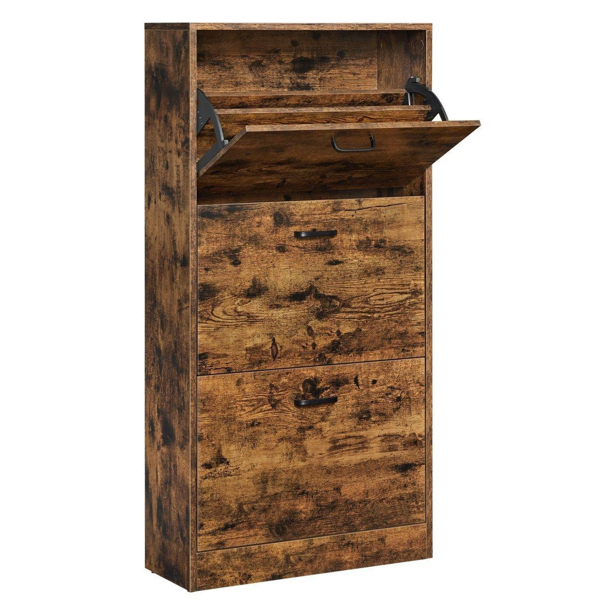 Cipőtároló szekrény 3 ajtóval, rusztikus barna 60x24x120cm-0