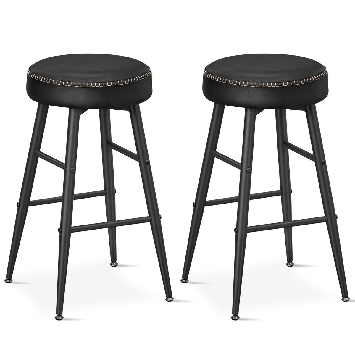 ECHO Bárszék 2 db, varrott műbőr borítás, 63 cm magas, fekete-9