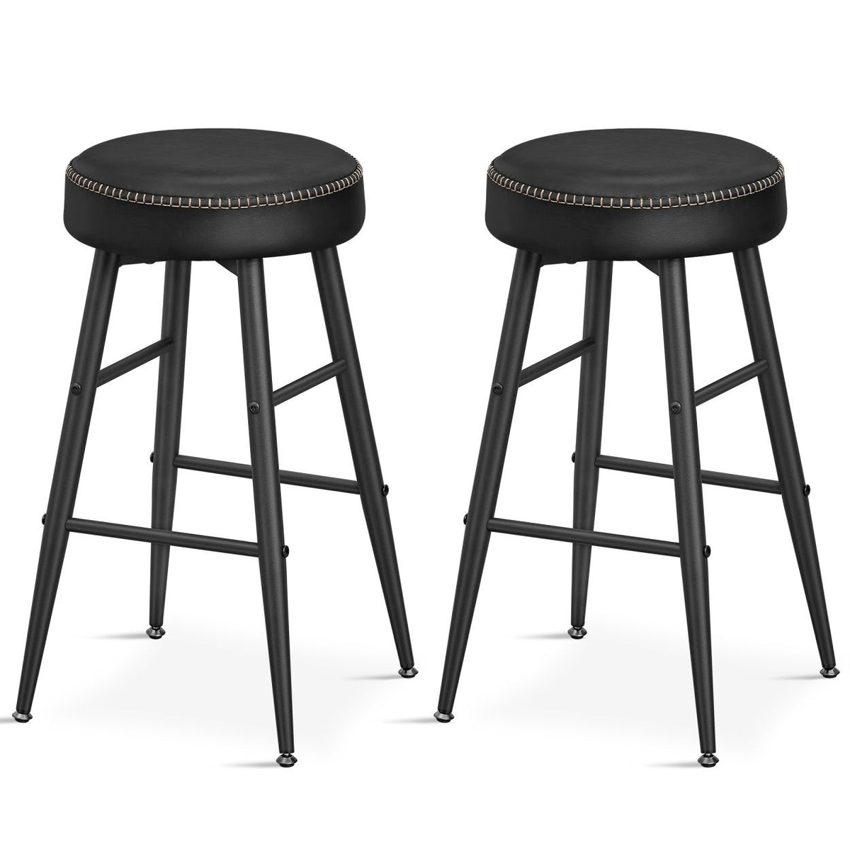 ECHO Bárszék 2 db, varrott műbőr borítás, 63 cm magas, fekete-4
