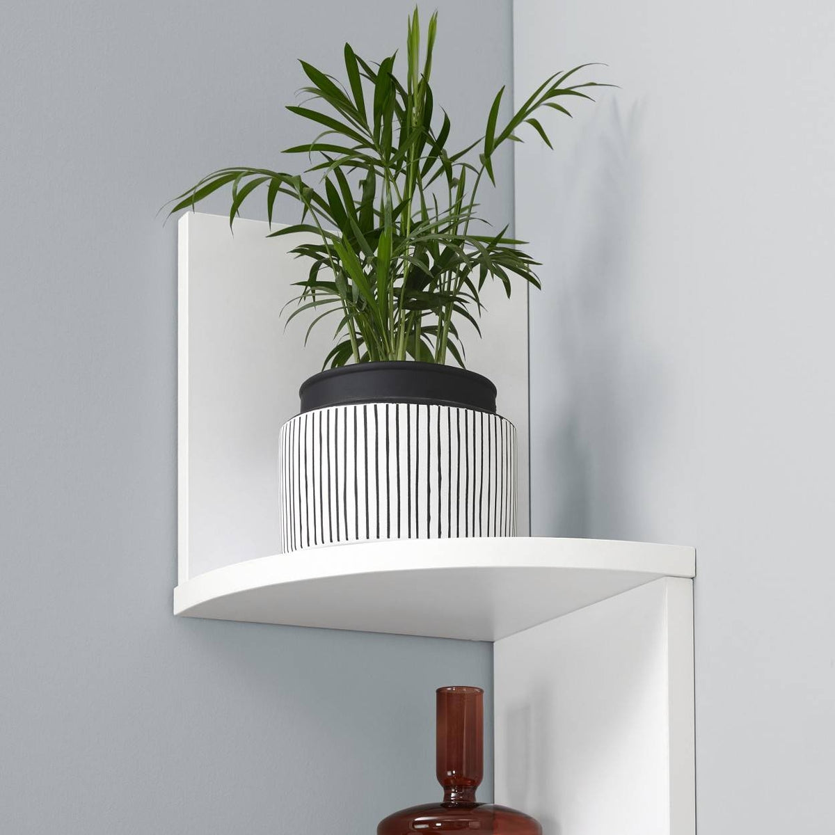 Zigzag sarokpolc 5 szintes fali polc, fehér 20x20x127cm-4