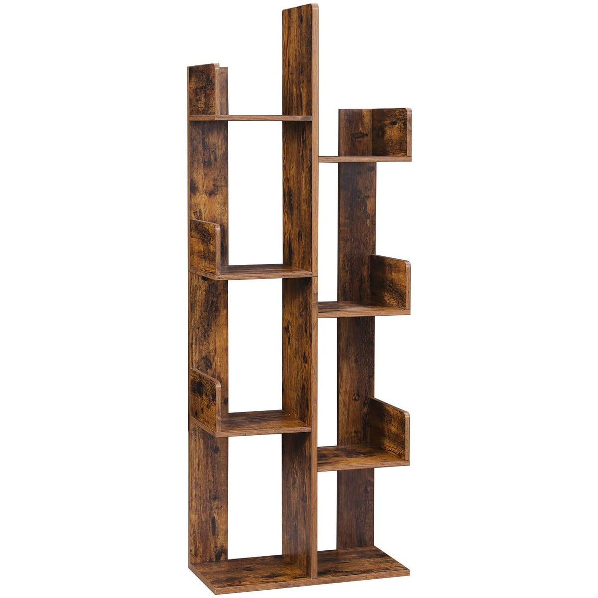 Könyvespolc, tárolópolc, rusztikus barna 50x25x140cm-1