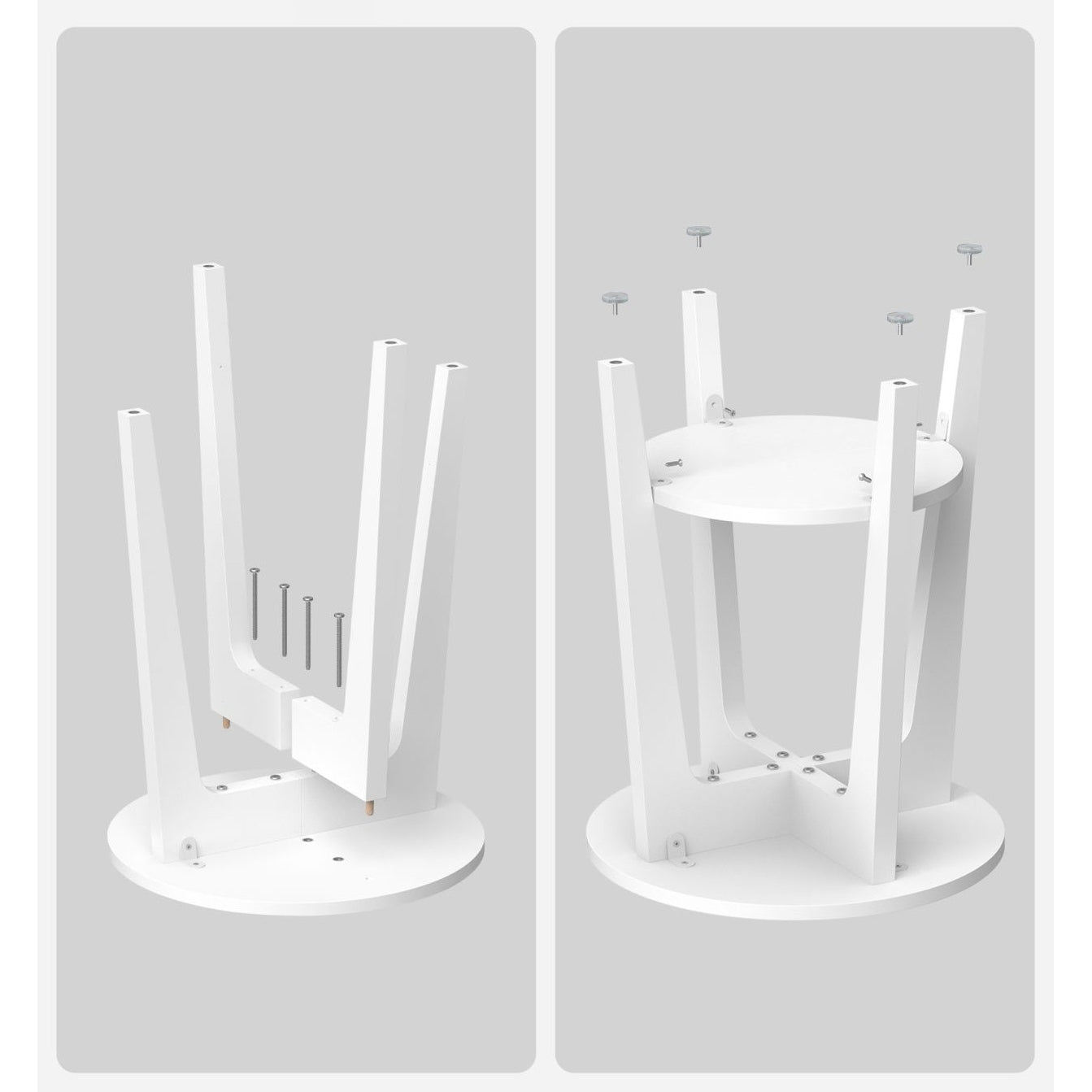 Lerakó asztal, fehér, 50 cm magas 40 cm átmérő-9