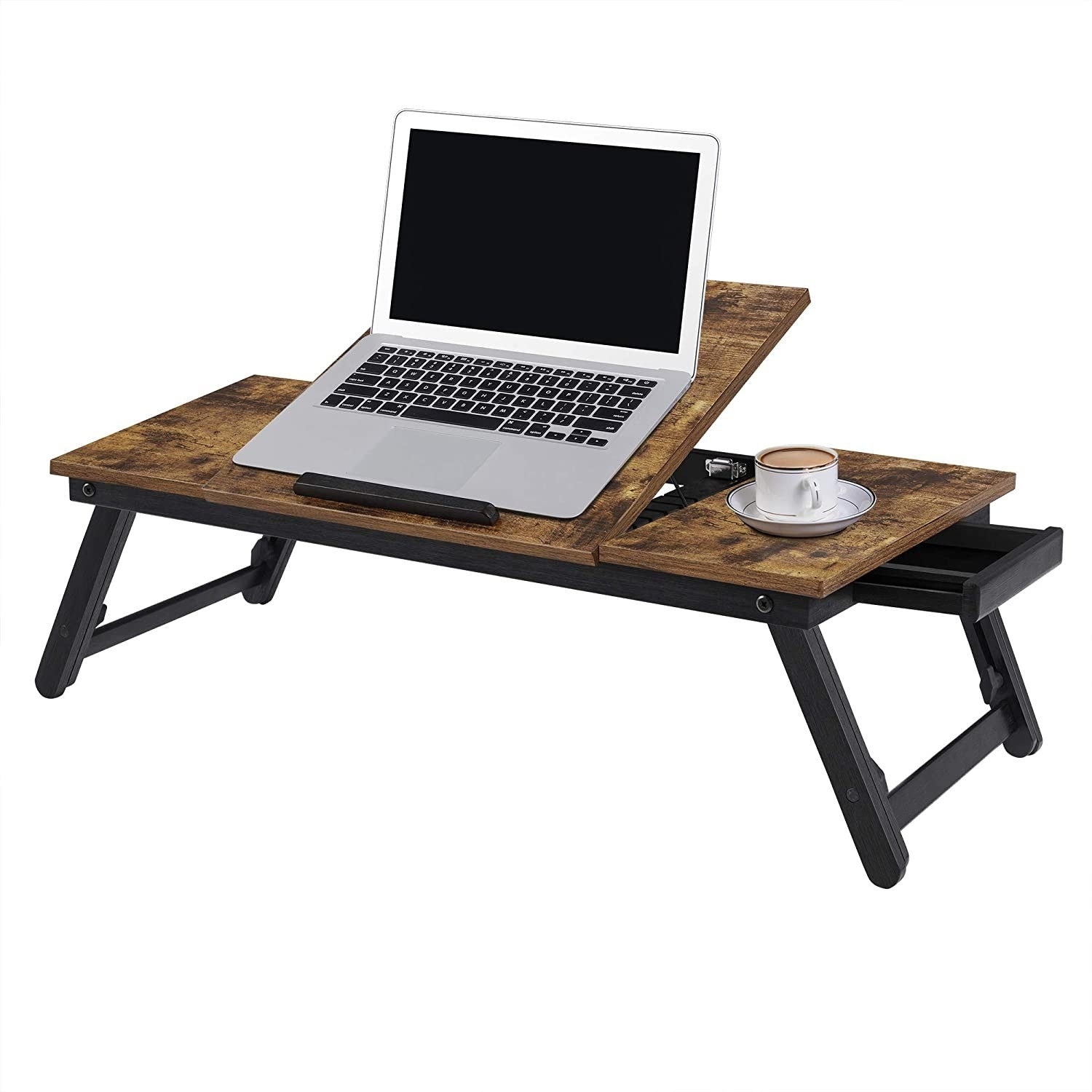 Laptop asztal, rusztikus barna 71x35cm-0