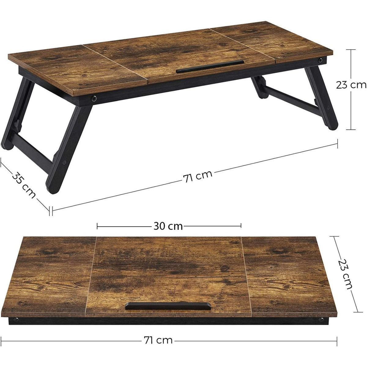 Laptop asztal, rusztikus barna 71x35cm-2