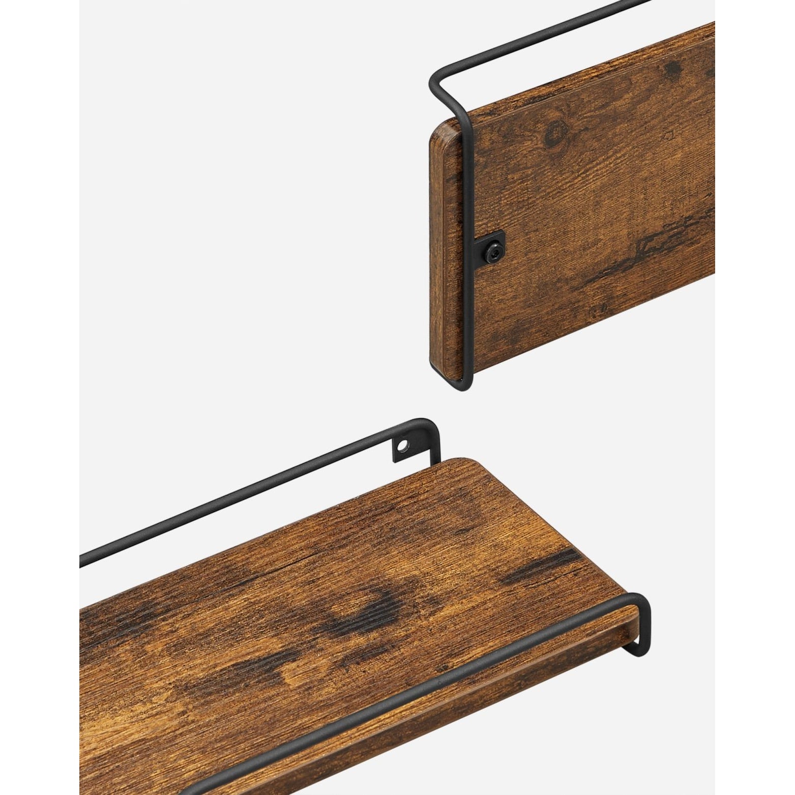 2 darabos sarok fali polc, rusztikus barna 40x29x4cm-9