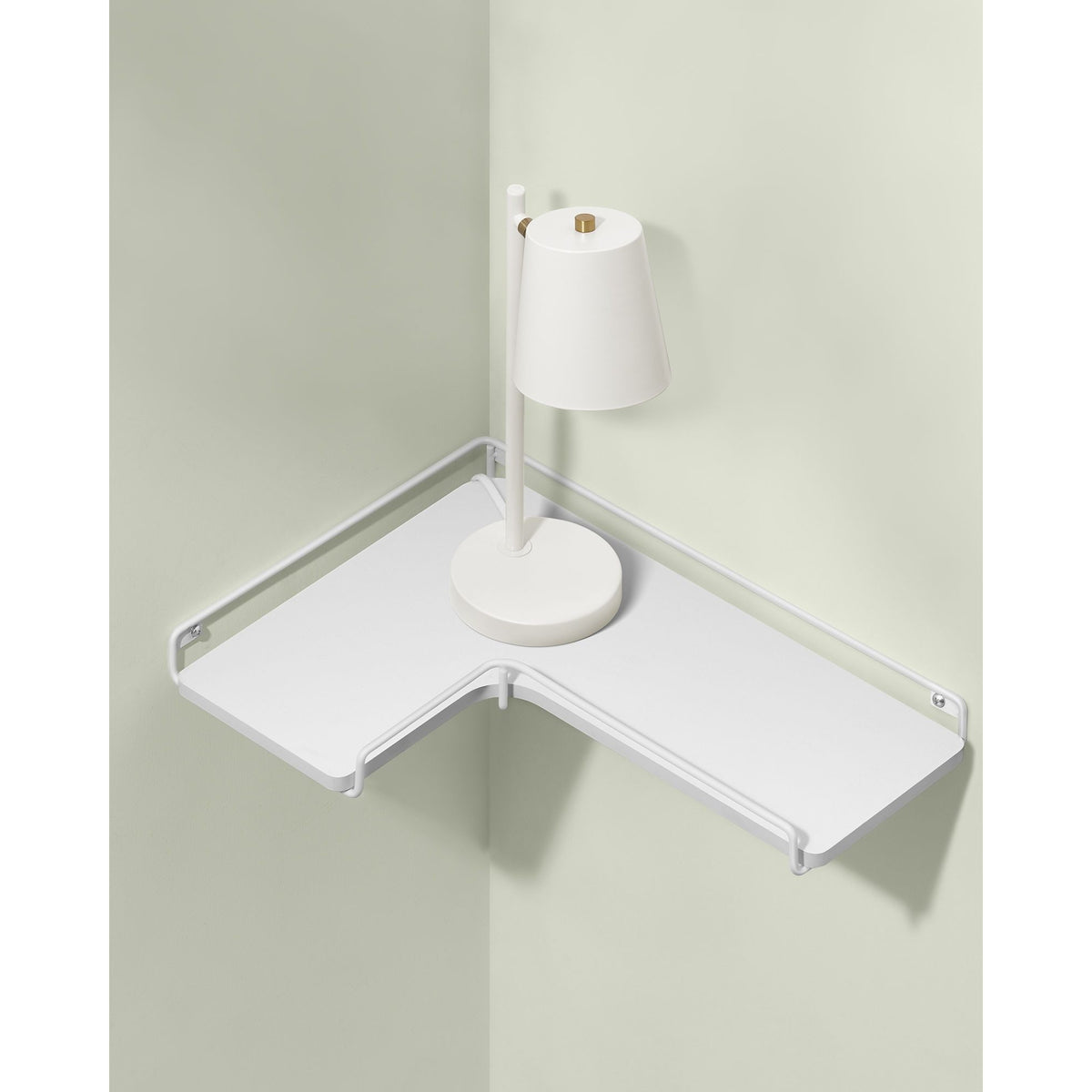 2 darabos sarok fali polc, fehér 40x29x4cm-4