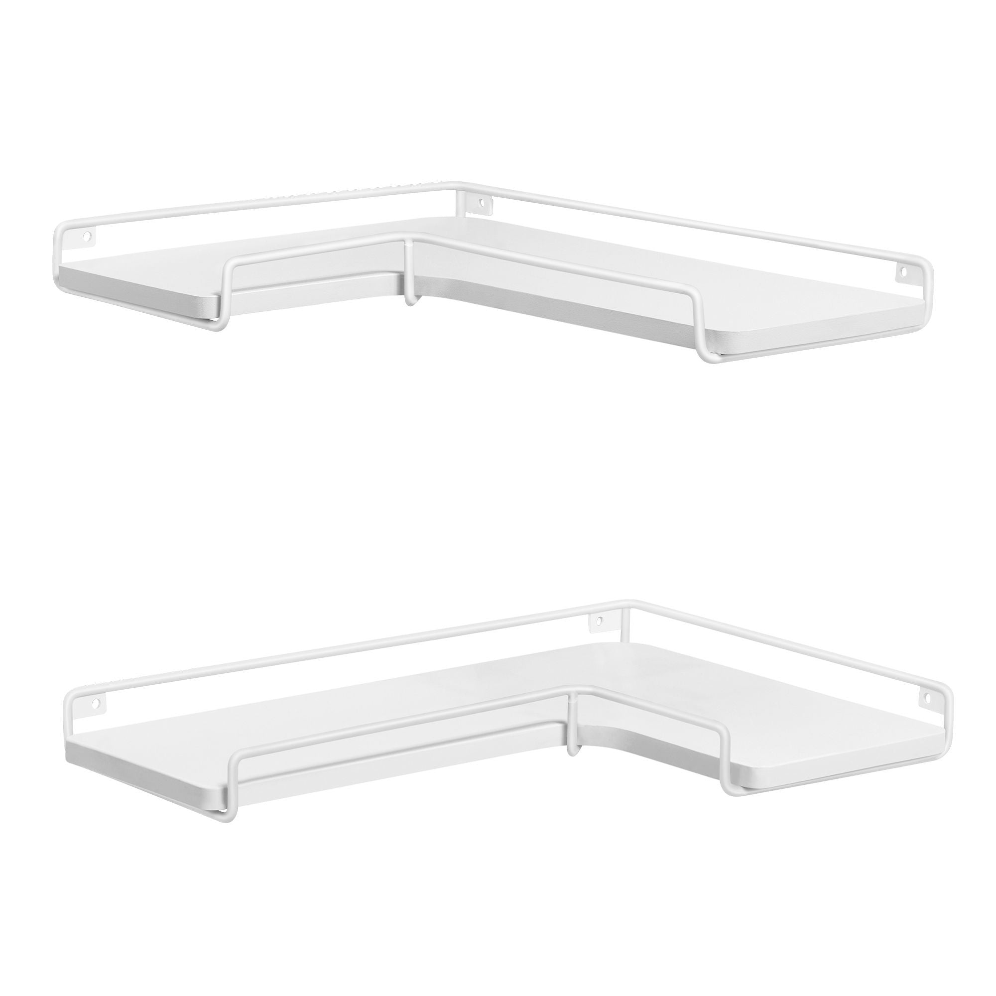 2 darabos sarok fali polc, fehér 40x29x4cm-6