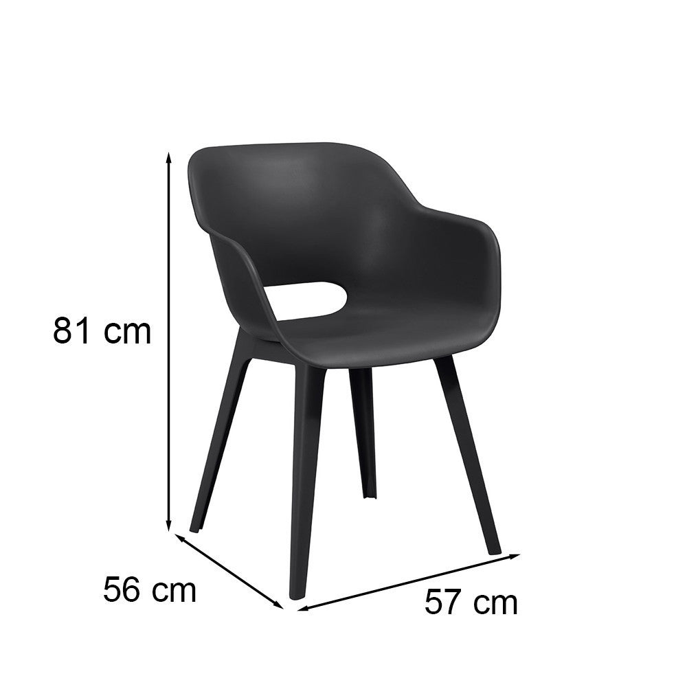 Flora Large 6+1 kerti bútor garnitúra szett kőris-grafit-2