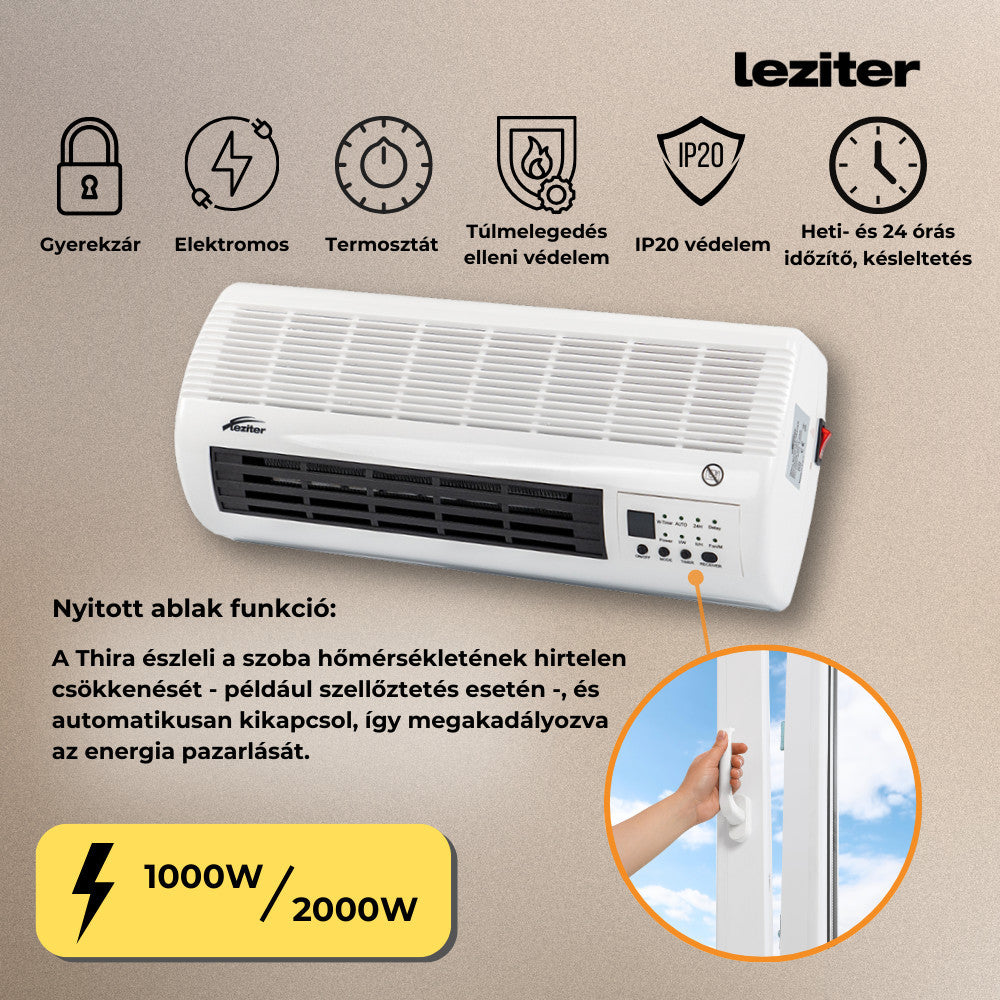 Thira elektromos fali fűtőtest 1000W/2000W-4