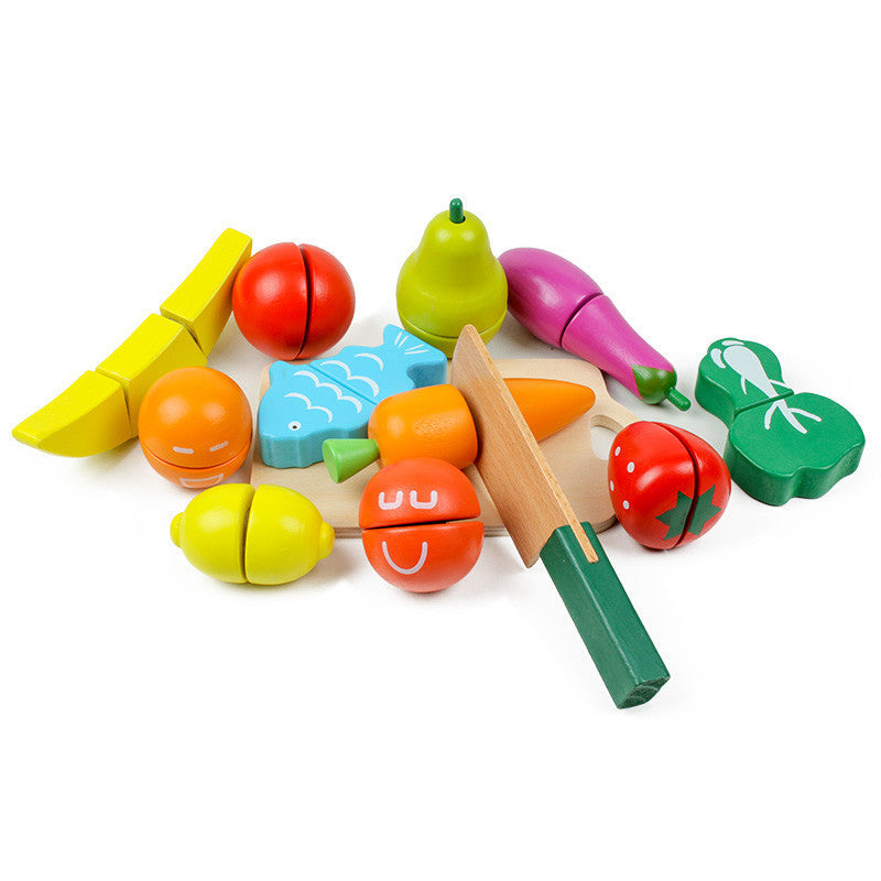 Fa zöldség-gyümölcsszeletelő készlet 13 darabos-0