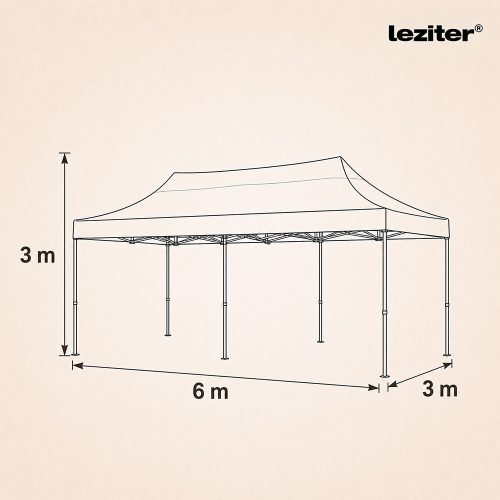 Összecsukható kerti pavilon 3x6 m-2