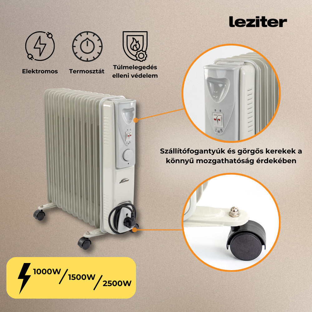 Norde 11 tagos olajradiátor 1000W/1500W/2500W-3